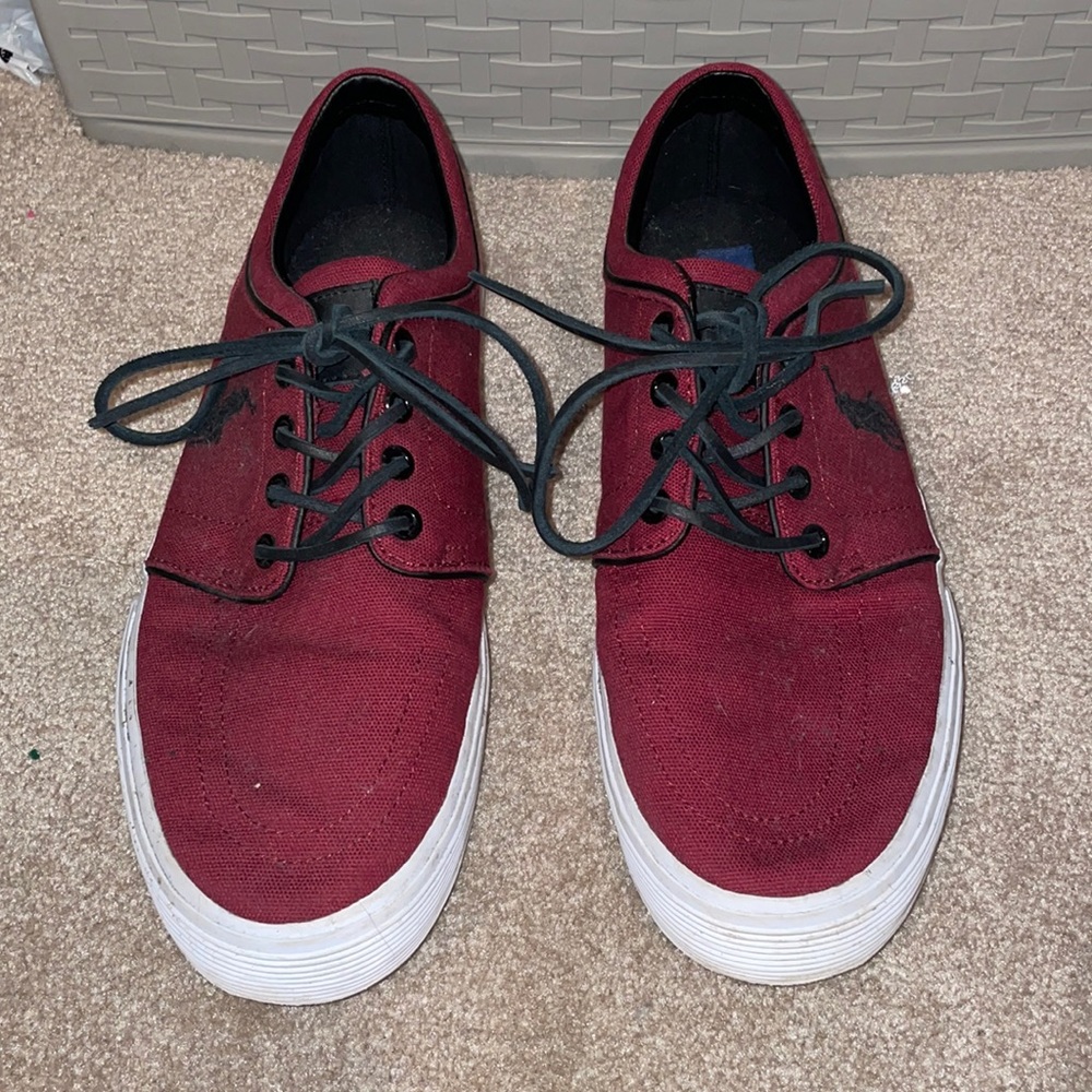 Mens 9.5 maroon Polo Ralph Lauren Shoes